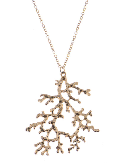 Boho Vintage Minimalistic Coral Branches Marine Pendant Beach Necklace Gift