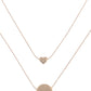 Gold D Dainty Mini Heart Disc Pedant Clavicle Choker Short Layered Ball Chain Necklaces Set