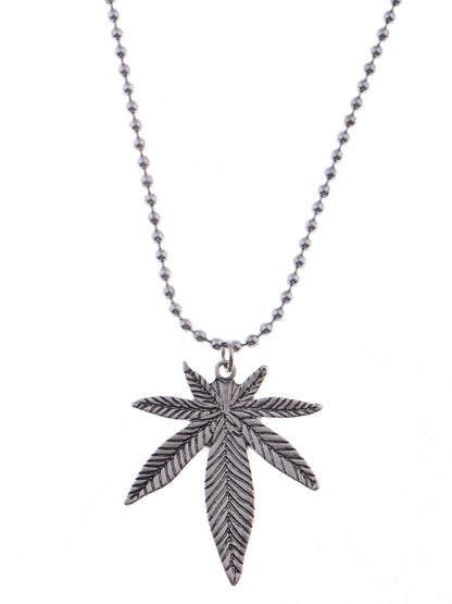 Unique Silver D Hip Hop Cannabis Weed Hemp Marijuana Leaf Pendant Necklace Gift