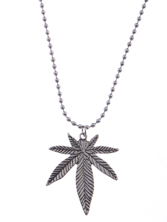 Unique Silver D Hip Hop Cannabis Weed Hemp Marijuana Leaf Pendant Necklace Gift