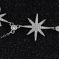 Star Pendant 925 Silver Chain Zircon Statement Necklace