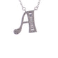 925 Silver Chain Zircon 26 Alphabet Initial Letter Pendant Necklace