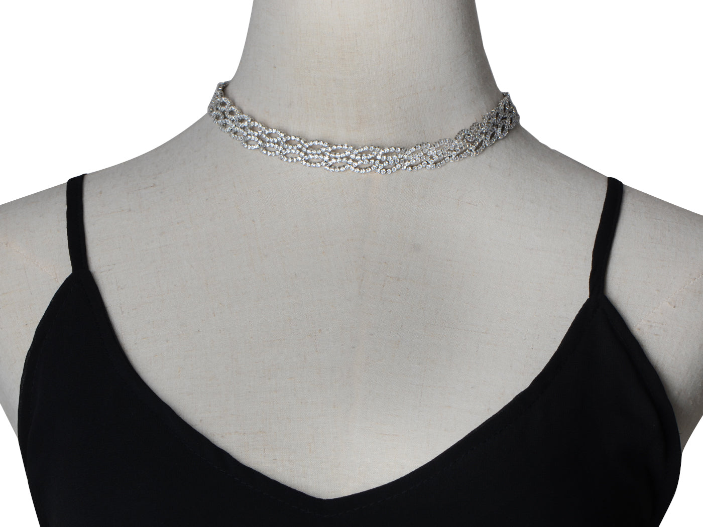 Silver D Link Chain Choker Necklace Bridal Gift