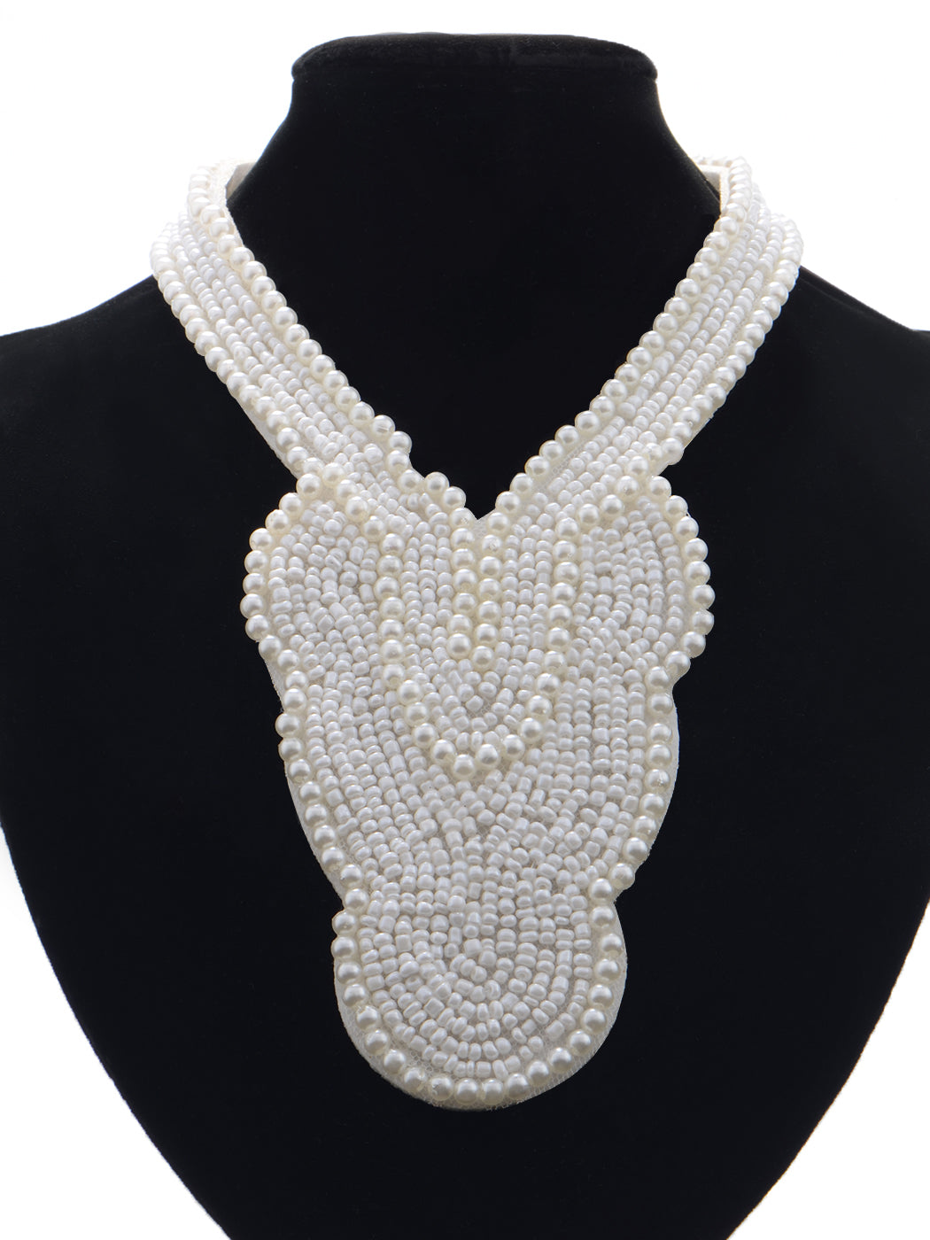 Faux Pearls Bib Collar Statement Necklace