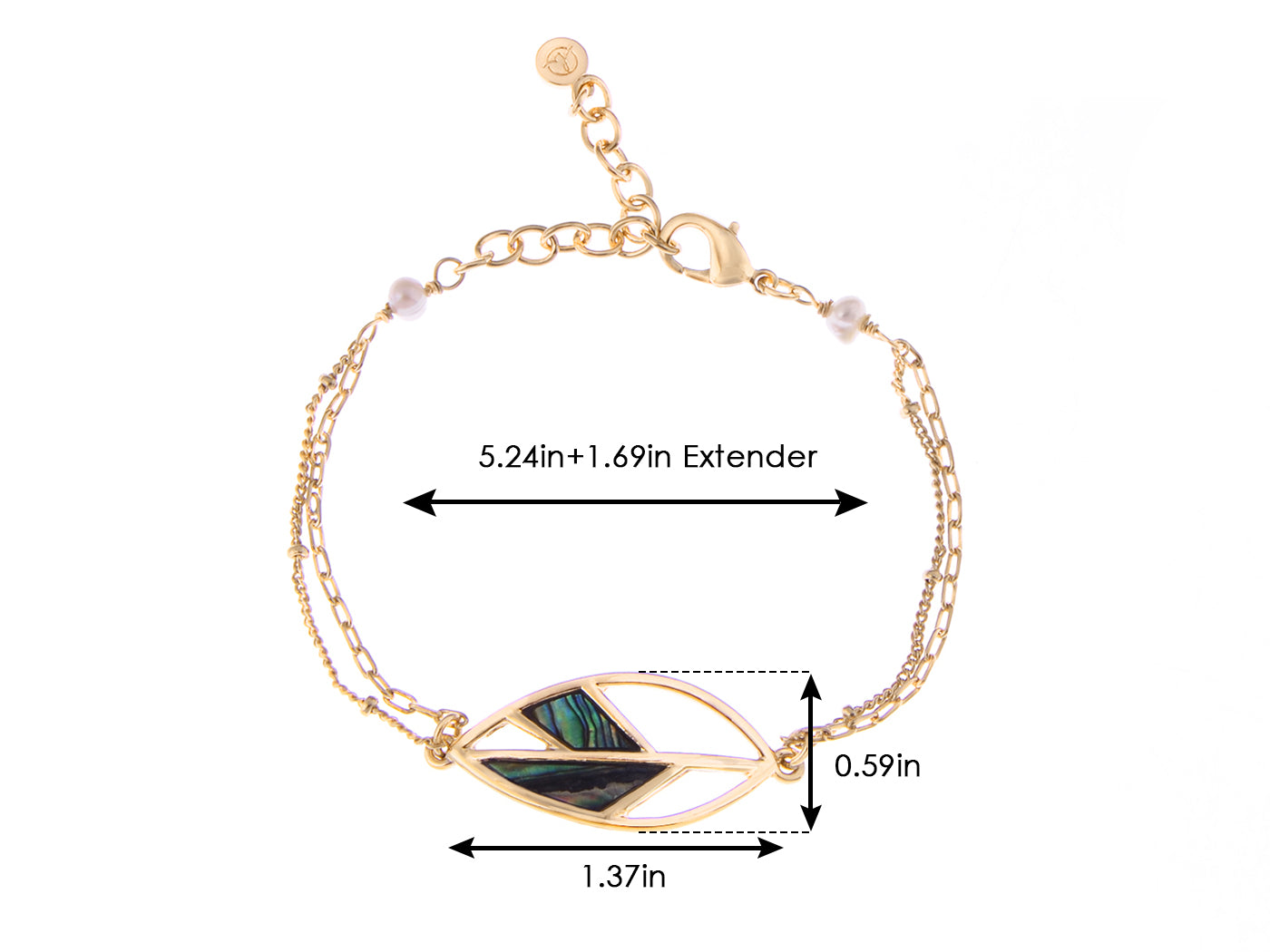 Alilang Leaf Crystal Rhinestone Adjustable Bracelet Elegant Chain Charm Hand Jewelry for Women and Girls