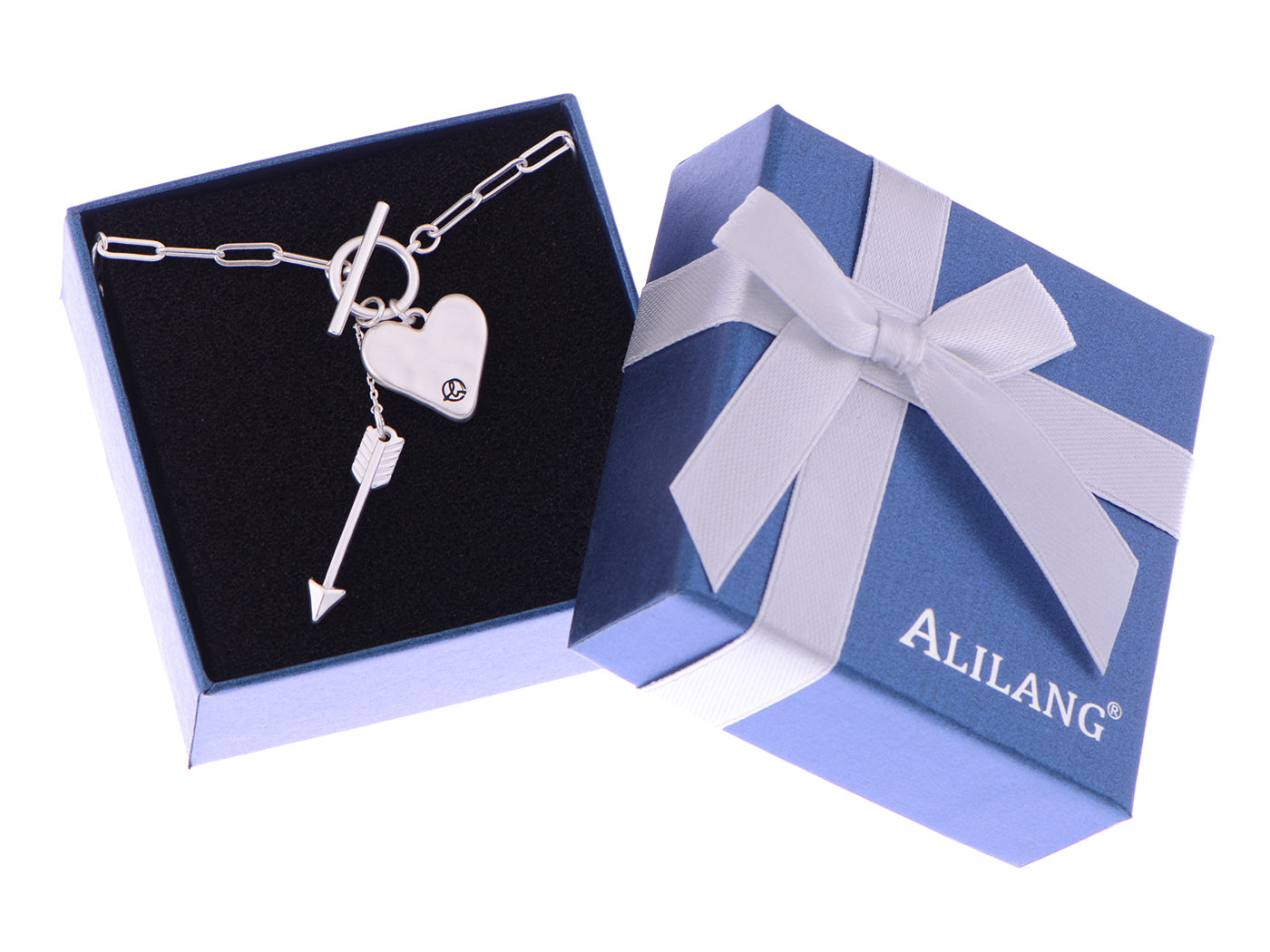 Alilang Love Heart Necklace With Hanging Arrow Birthday Gifts for Women