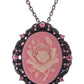Alilang Vintage Inspired Sparkly Crystal Rhinestones Flower Cameo Pendant Necklace Brooch Pin