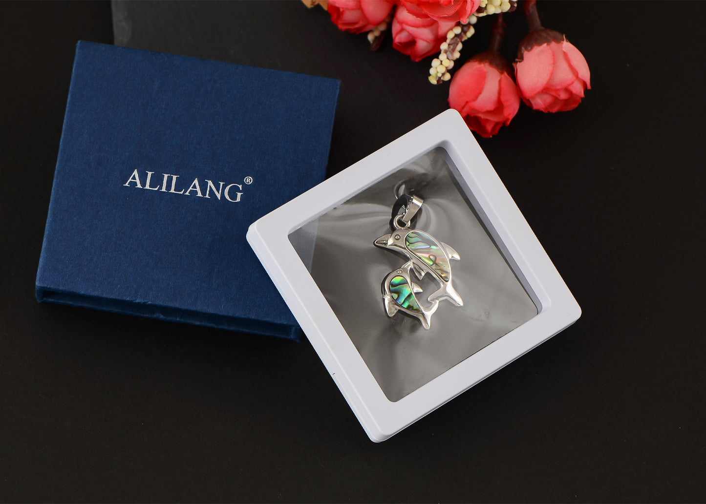 Alilang Natural Abalone Shell Animal Shape Pendant Necklace Jewelry Gift for Women