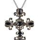 Alilang Religious Cross Pendant Necklace Sparkle Crystal Rhinestones Brooch Pin Gothic Jewelry for Women Men