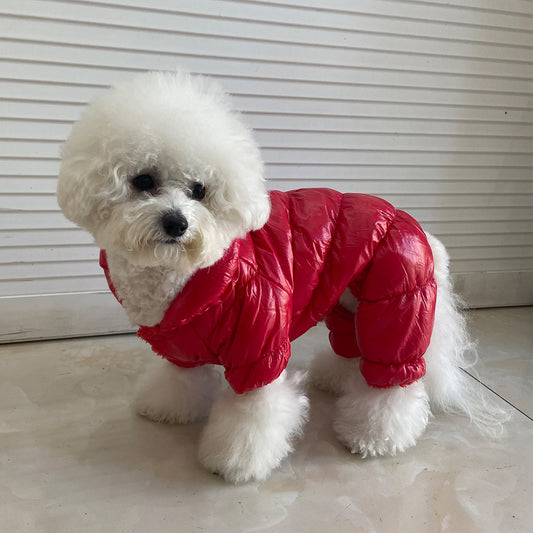 Dog Winter Coats Dog Snowsuit Waterproof Windproof Dog Cold Weather Coats for Small Puppy Dogs Warm Fleece Lining Dog Coat Clothes Dog Puffer Jacket Dog Apparel with D Ring