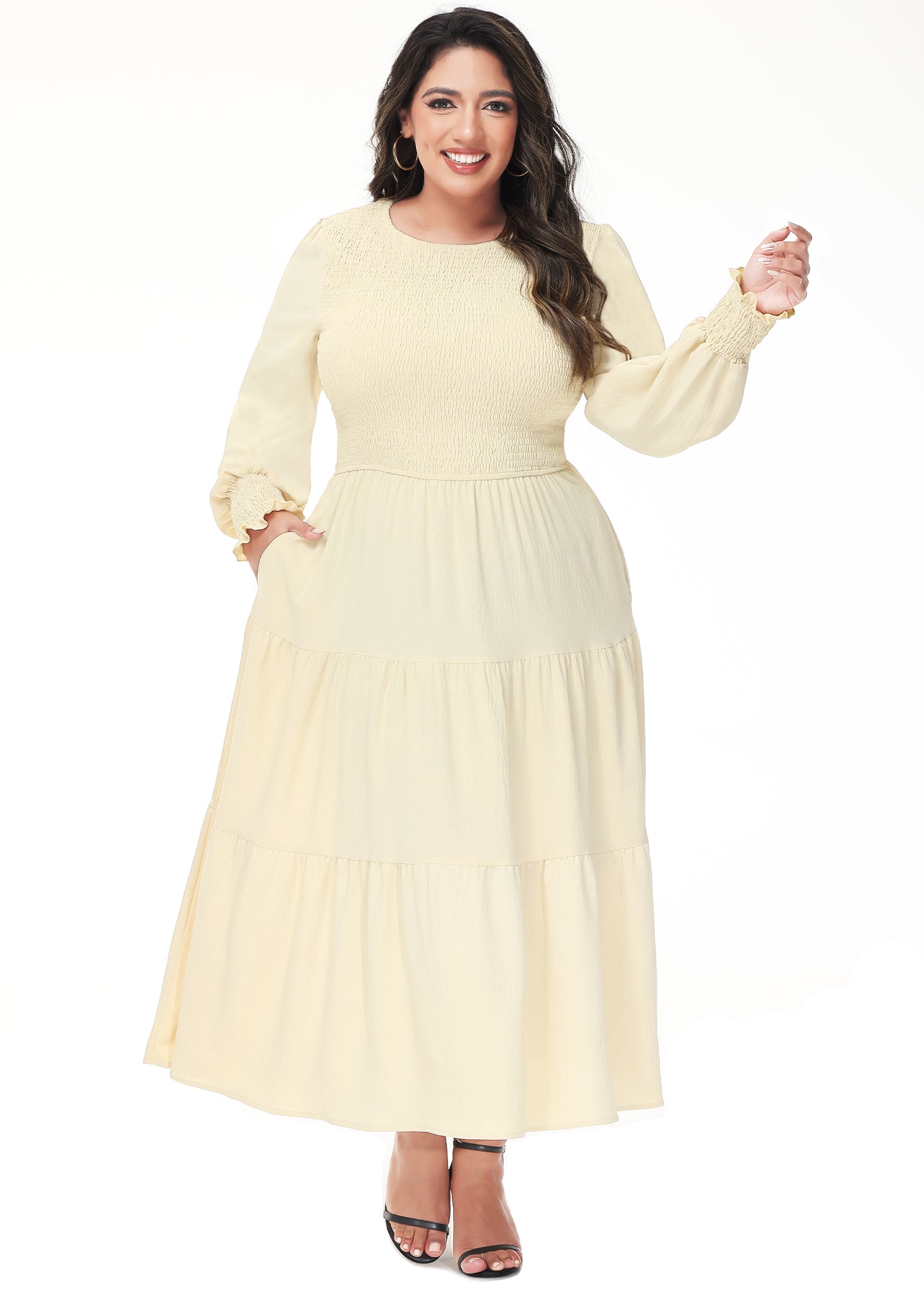 casual long sleeve maxi dress Juno Knitted Long Sleeved Maxi Dress Mermaid Way Black / M