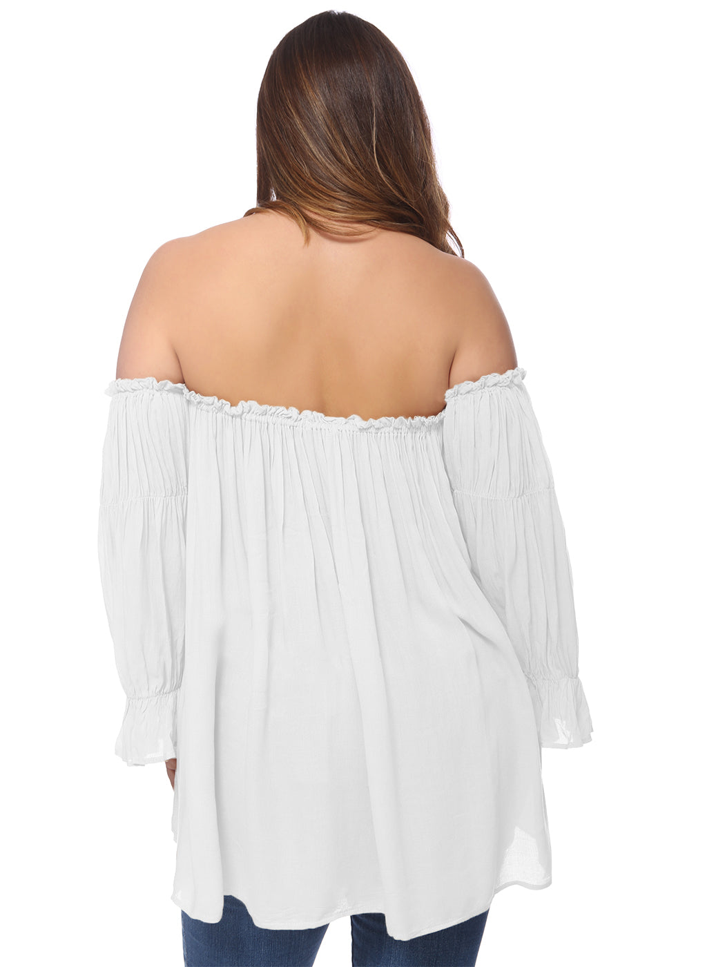 Plus Size Cold Shoulder Peasant Top