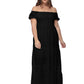 Plus Size Off Shoulder Lace Boho Maxi Dress