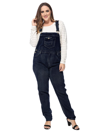 Plus Size Classic Denim Overalls