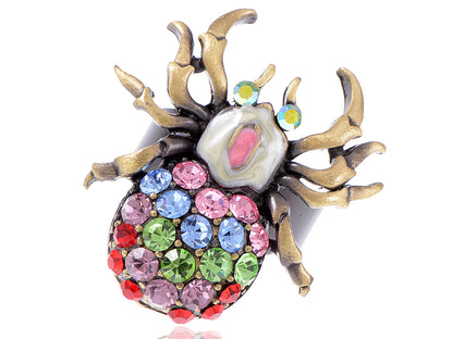 Multicolor Czech Body Spider Insect Bug Jewelry Ring