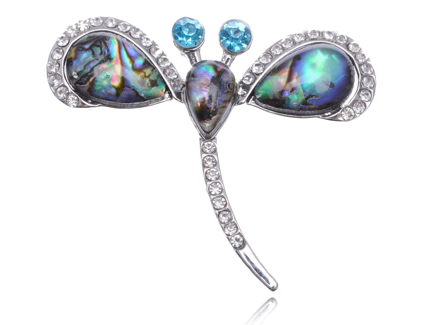 Abalone Colored Enamel Firefly Dragonfly Statement Ring