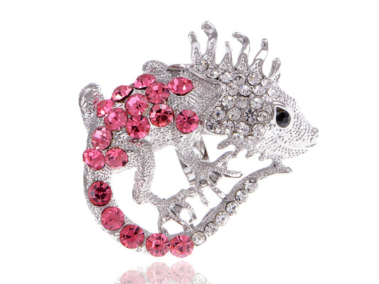 Unique Fuchsia Reptile Crouching Animal Ring