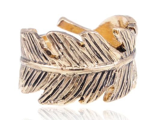 Autumn Wrap Around Veined Leaf Ring