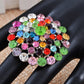 Stunning Round Multicolor Floral Jewelry Ring
