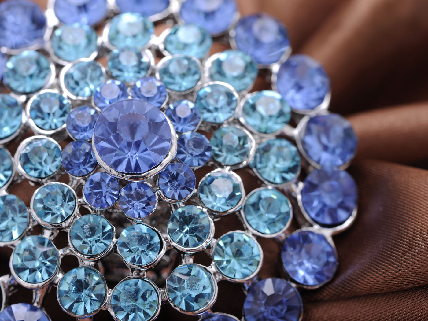 Stunning Face Aqua Blue Snowflake Flower Ring