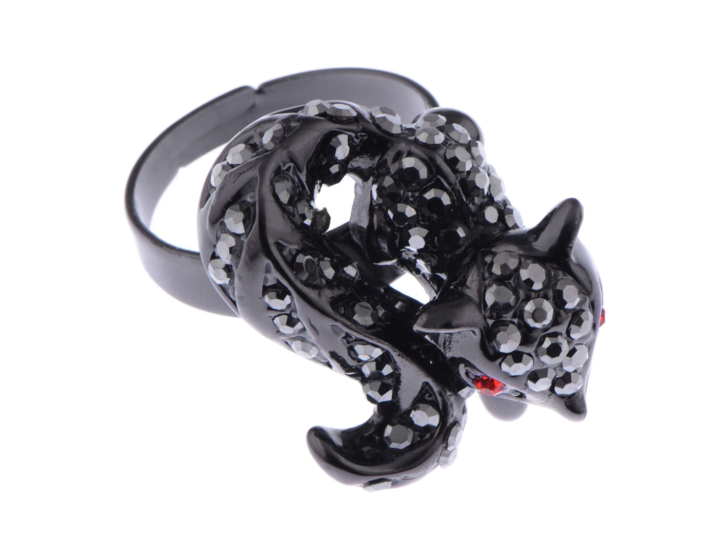 Black Body Animal Fierce Fox Ring For Women Girls