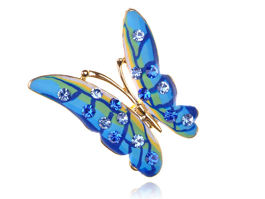 Capri Sun Blue Color Fimo Butterfly Bug Ring