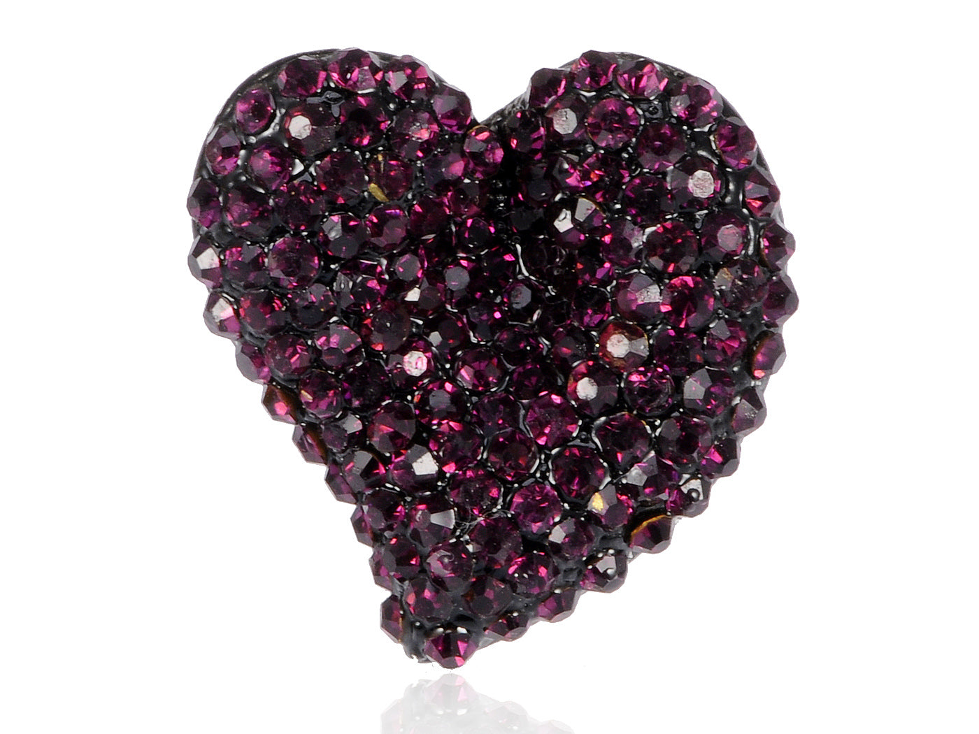 Beating Crushed Amethyst Heart Shape Able Jewelry Ring