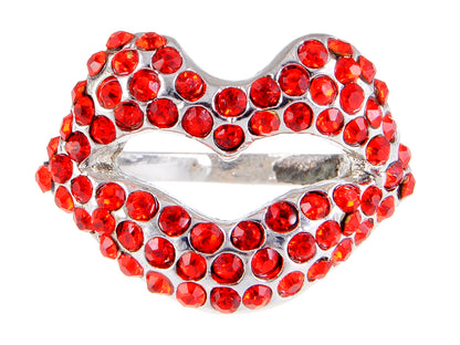 Red Retro Valentines Lips Lipstick Kiss Ring