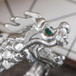 Roar Feisty Emerald Eye Silver D Dragon Head Able Sized Ring