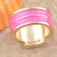 Pink Enameled Belt Design Buckle Pattern Ring