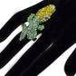Green Peridot Yellow Big Head Alligator Reptile Jewelry Ring
