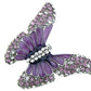 Butterfly Purple Enamel Amethyst Spring Ring