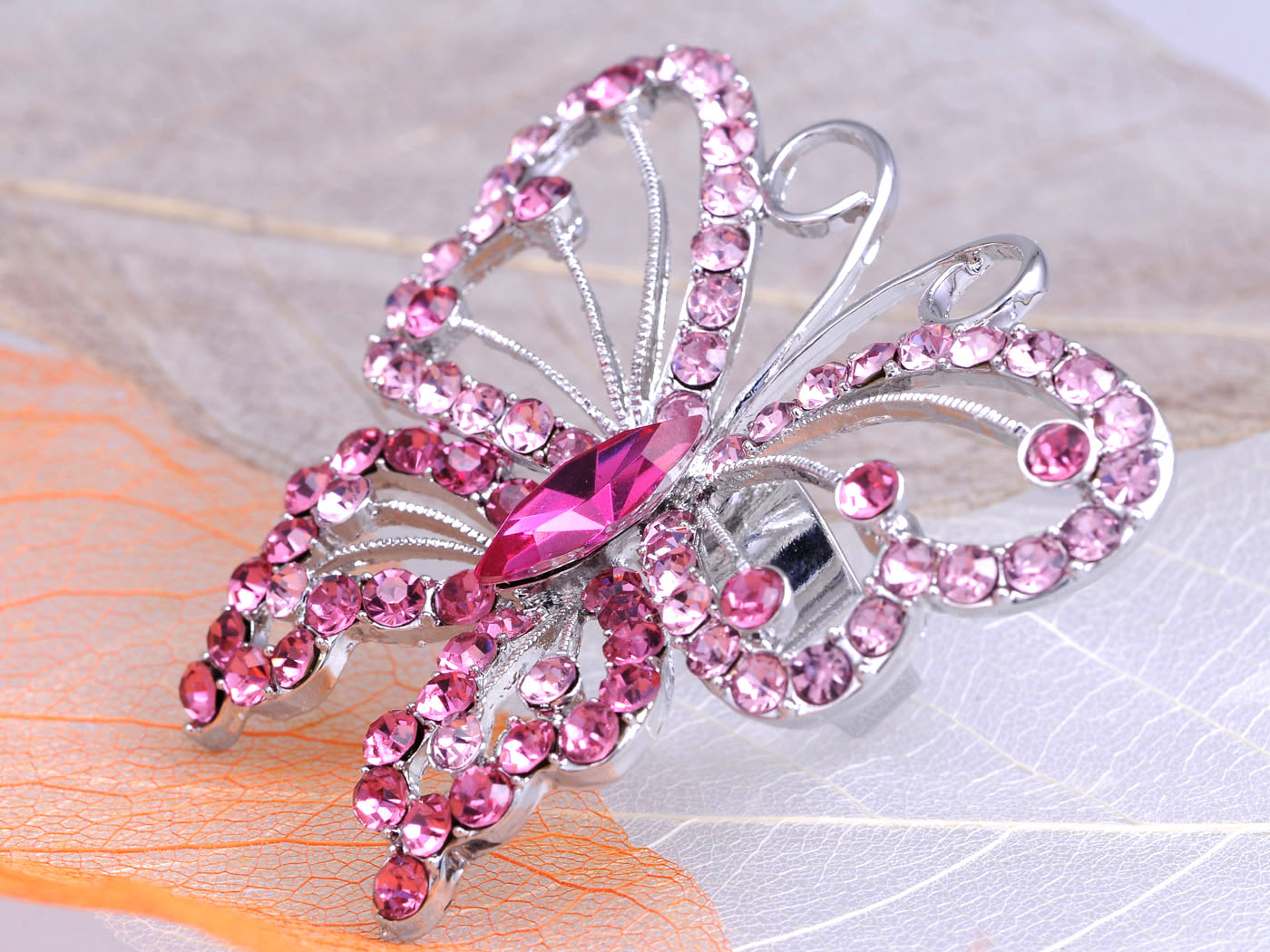 Butterfly Widespread Wing Fly Design Pink Rose Spring Ring
