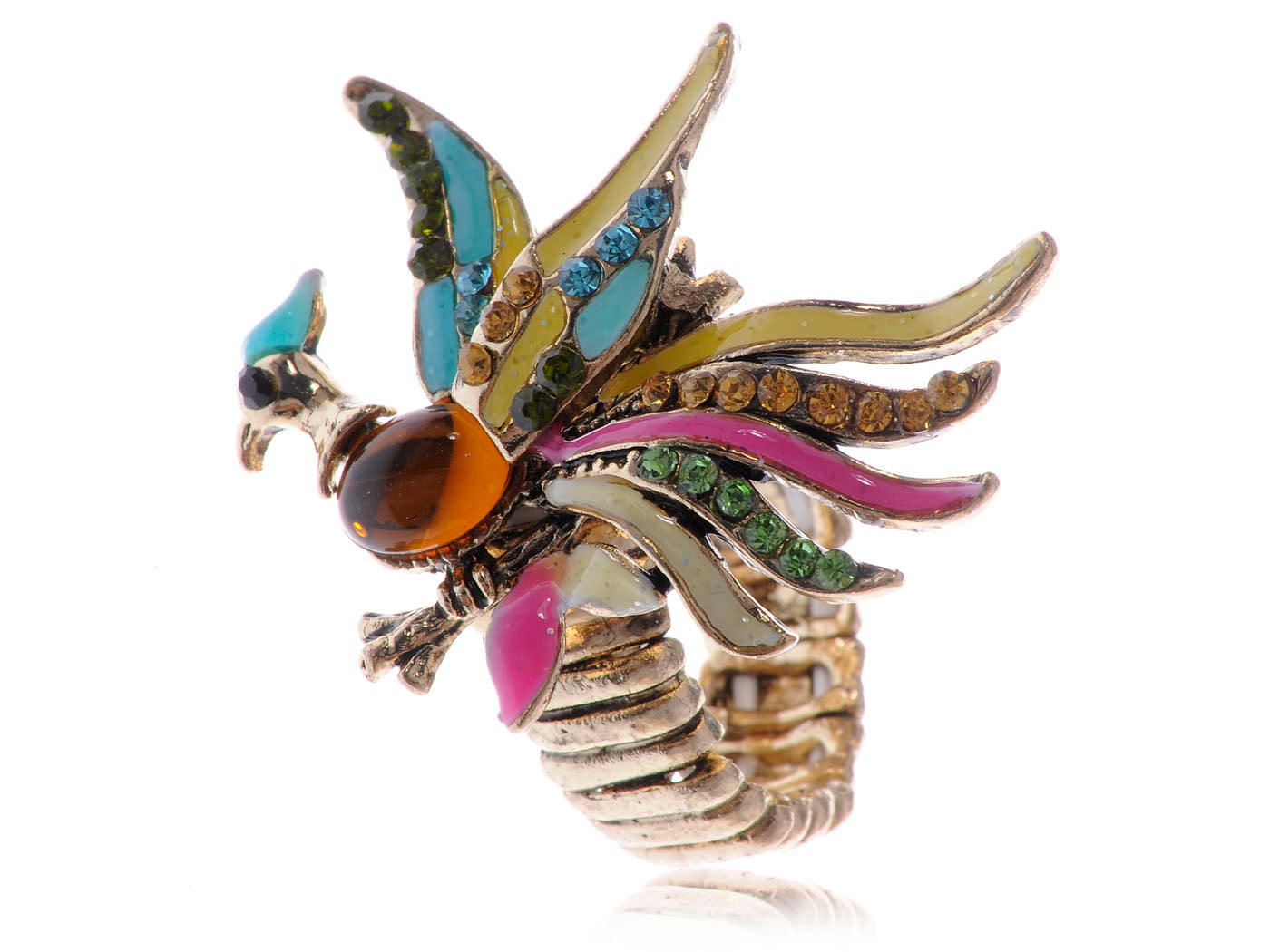Antique Multicolored Colorful Phoenix Bird Ring