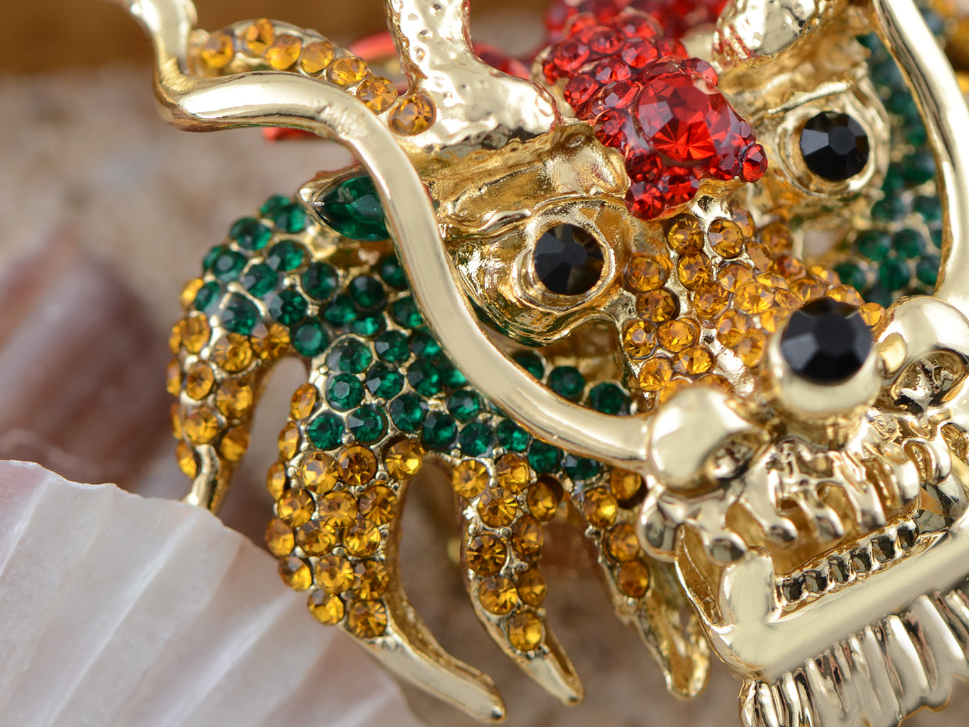 Multicolor Lunar New Year Chinese Zodiac Eastern Dragon Lion Head Ring
