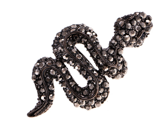 Brilliant Black Hissing Angry Cunning Face Snake Wrap Ring