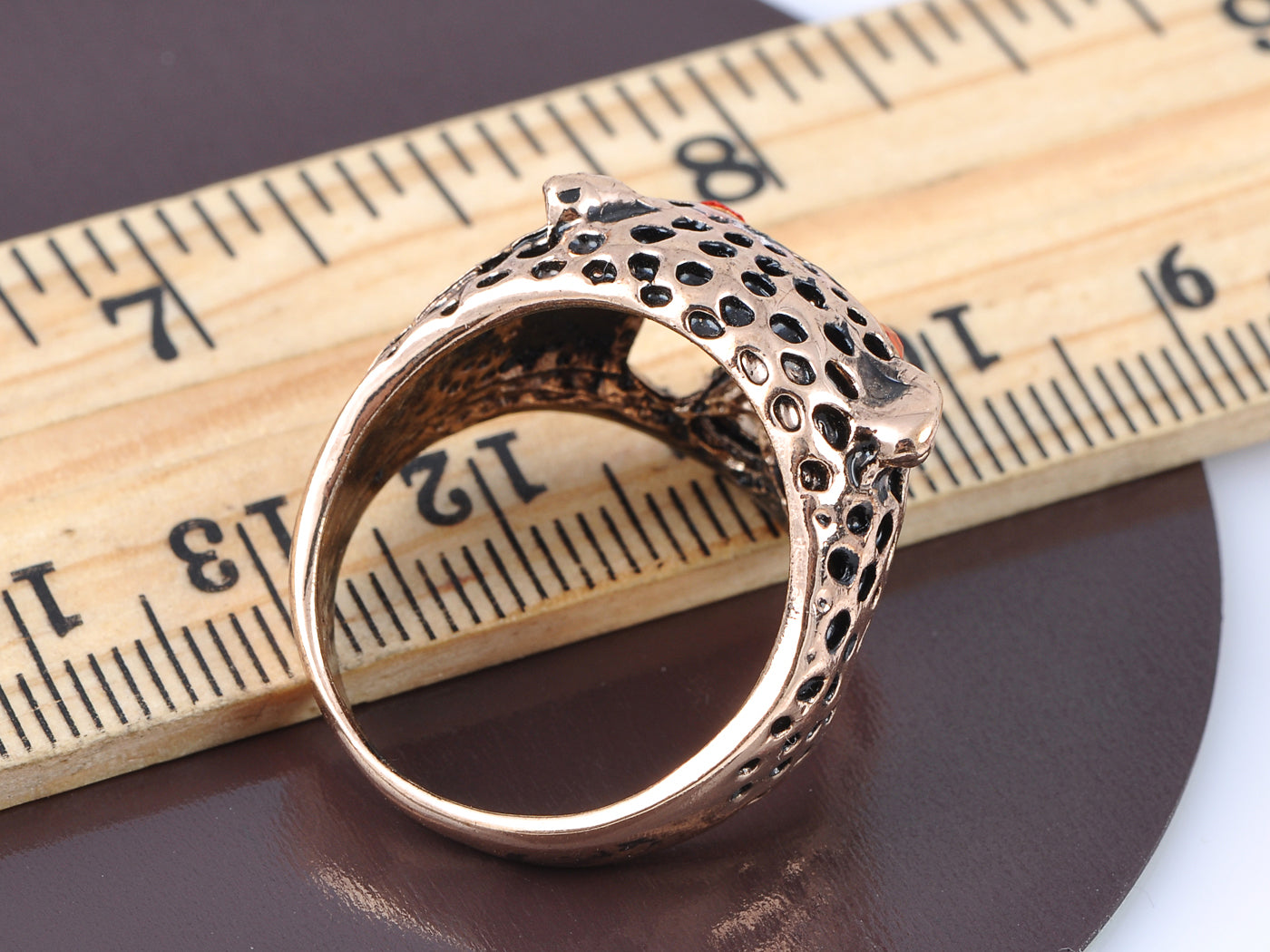 Fierce Red Eyed Jaguar Cougar Angry Spot Animal Sized Ring
