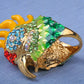 Women Luxury Colorful Bird Crystal Rhinestone Ring for Cocktail Wedding Gift