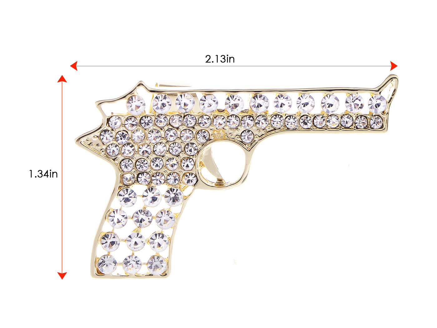 Colored Cutout Gun Pistol Ring (Gold)