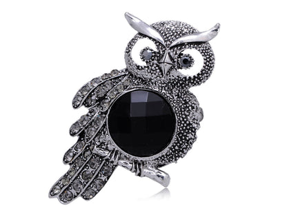 Night Owl Faceted Emerald Green Stomach Gem Ring