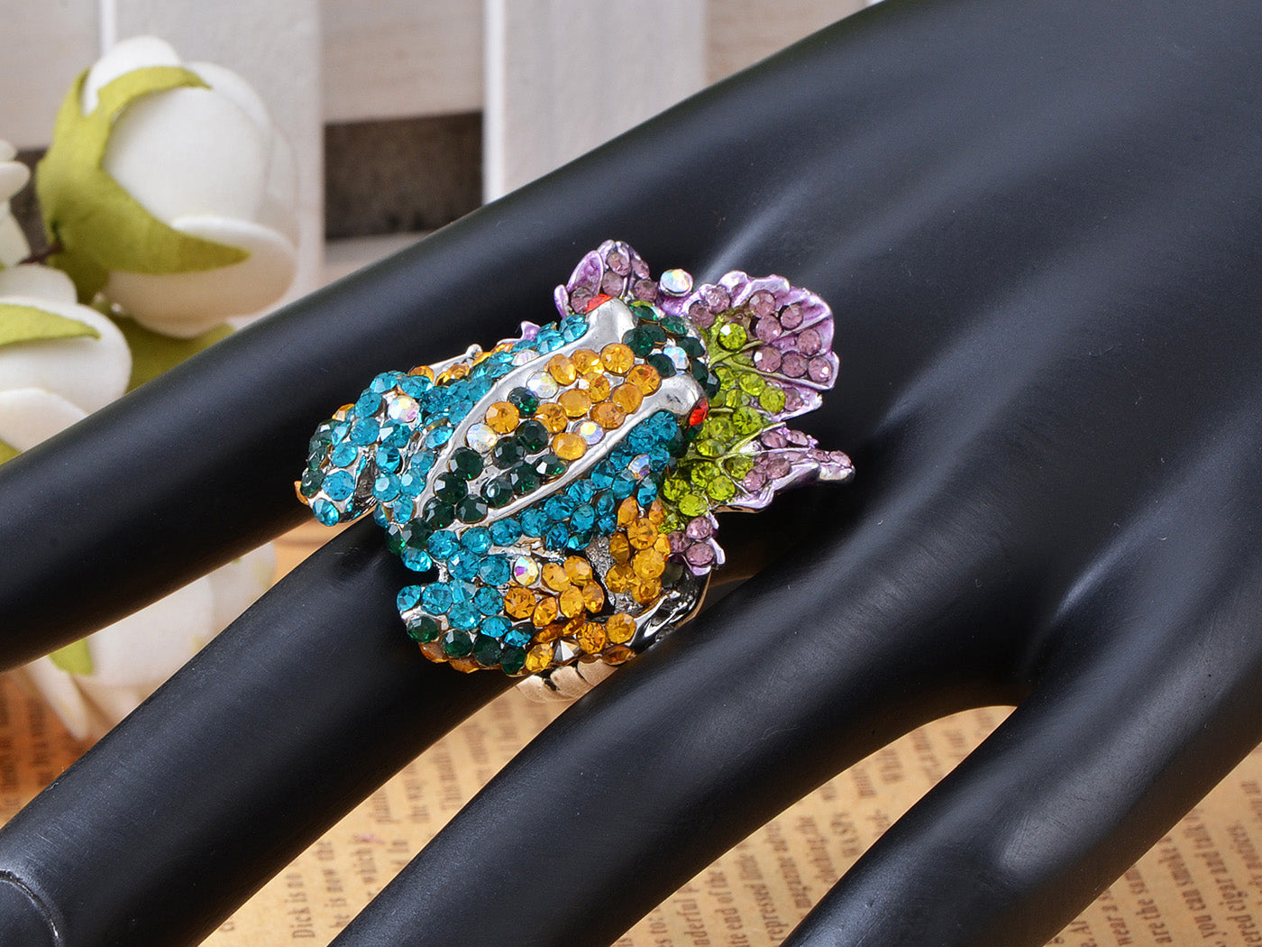Colorful Amazon Frog Jewelry Ring