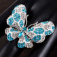 Aqua Blue Mosaic Patterns Butterfly Abstract Ring