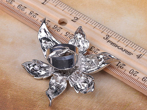 Silver Flower Floral Ring