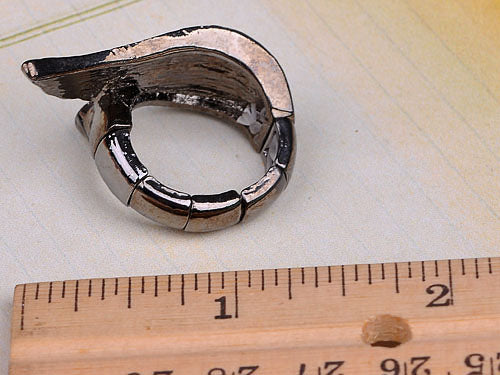 Jet Black Angel Wing Wrap Jewelry Ust Ring