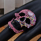 Hot Pink Happy Head Skull Black Ring