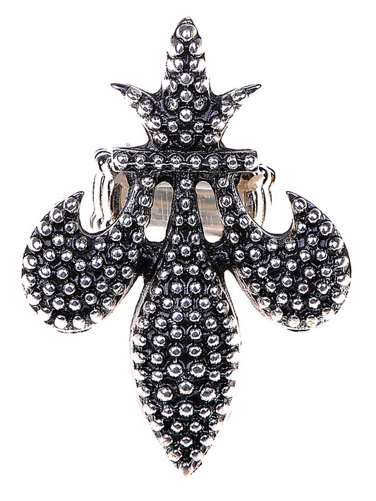 Dark King Queen French Fleur De Lis Ring