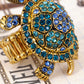 Sapphire Blue Colored Turtle Tortoise Ring