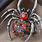 Colorful Poisonous Silver Widow Tarantula Spider Ring