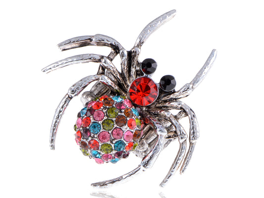 Colorful Poisonous Silver Widow Tarantula Spider Ring