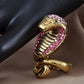 Striking Egyptian Curse Viper Cobra Rose Pink Ring